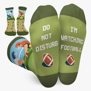 NWT 2 Pair for $18.00. Do Not Disturb I'm Watching Football Novelty Crew Socks
